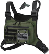 Outdoor Sports Chest Bag for Men, Chest Vest Holster Fits Most Pistols, EDC Travel Chest Pack for Running, Hiking