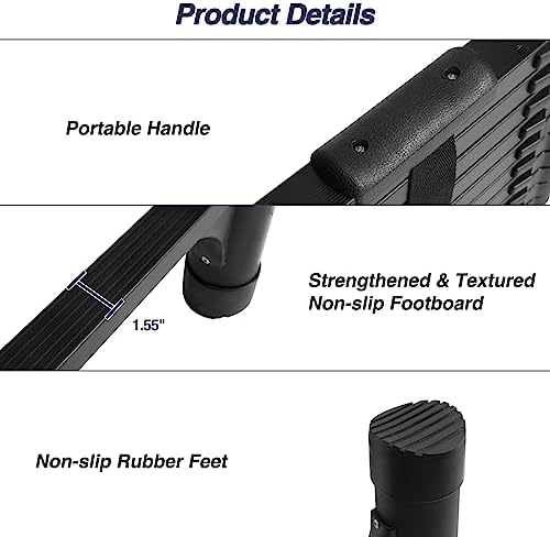 BOCOM 14.5 FT Aluminum Telescoping Ladder, Lightweight Multi-Purpose Collapsible Extension with 2 Triangle Stabilizers, Heavy Duty 330 lbs Max Capacity, Ideal for Home, RV, and Outdoor Work Black