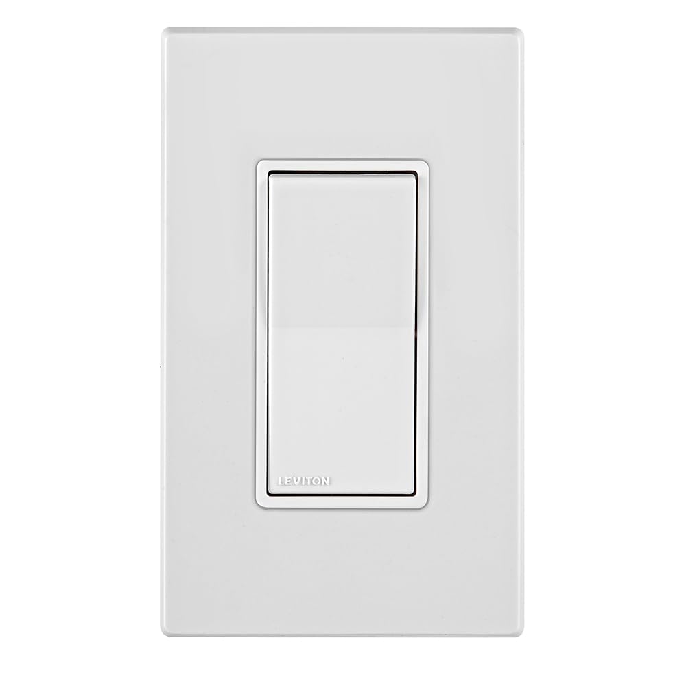Leviton Lever Edge 15 Amp Single Pole Rocker Switch,E5601-MW,White,(Pack of 40)