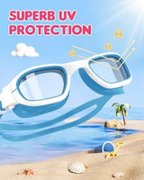 Kids Swim Goggles,Swimming Goggles for Kids 6-14, Anti-Fog UV Protection Pool Glasses for Boys Girls