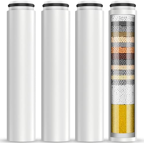 Cobbe 4 Pack Replacement Filters for Handheld Shower Head - Water Softener Filters Beads for Hard Water - Remove Chlorine - Reduces Dry Itchy Skin