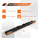 TOOENJOY Rooftop Bike Rack for Car SUV, Upright Roof Mount Bicycle Rack with 2 Arms for Movable Crossbar, 2 Bike Carrier