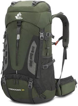 Bseash 60L Hiking Camping Backpack with Rain Cover, Waterproof Large Capacity Outdoor Sport Travel Daypack Climbing Touring (Army Green)