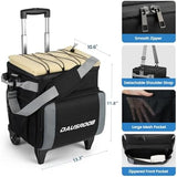 Rolling Cooler with Wheels, Heavy Duty Leakproof Soft-Sided Ice Chest, 12Hrs Ice Retention & Enhanced Stability Wheeled Coolbag, Insulated Travel Cooler for Camping,Grocery,Beach,Outdoor
