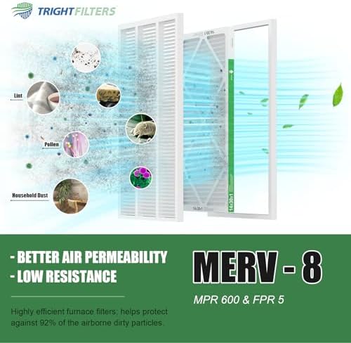 14x30x1 Air Filter 4 Pack, MERV 8 Pleated Dust Defense Air Filters Replacement Air Conditioner HVAC AC Furnace Filter, Durable and Lightweight