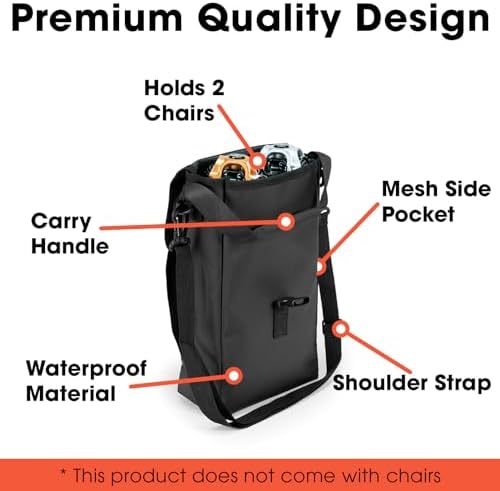 CLIQ Waterproof Chair Bag - Holds 2 Folding Chairs - Perfect for Camping and Other Outdoor Adventures