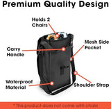 CLIQ Waterproof Chair Bag - Holds 2 Folding Chairs - Perfect for Camping and Other Outdoor Adventures