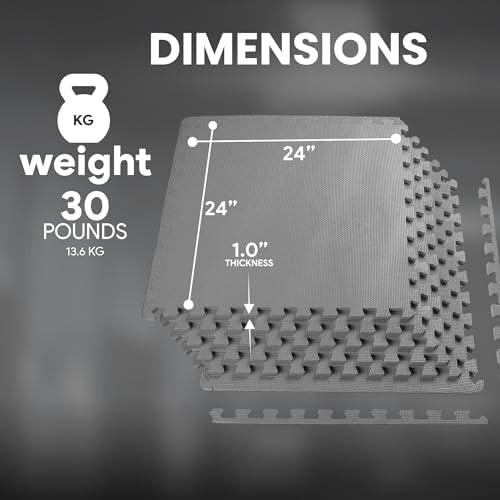 BalanceFrom Puzzle Exercise Mat with EVA Foam Interlocking Tiles for MMA, Exercise, Gymnastics and Home Gym Protective Flooring, Multiple Sizes and Colors