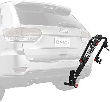 Allen Sports Deluxe Locking Quick Release 2-Bike Carrier for 2 Inch & 1 4 in. Hitch, Model 522QR , Black
