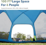 10 X 10ft Screen House Room for Camping, Screened Mesh Net Wall Canopy Tent, UPF 50+ Screen Tent with Floor for Patios Outdoor Camping Activities
