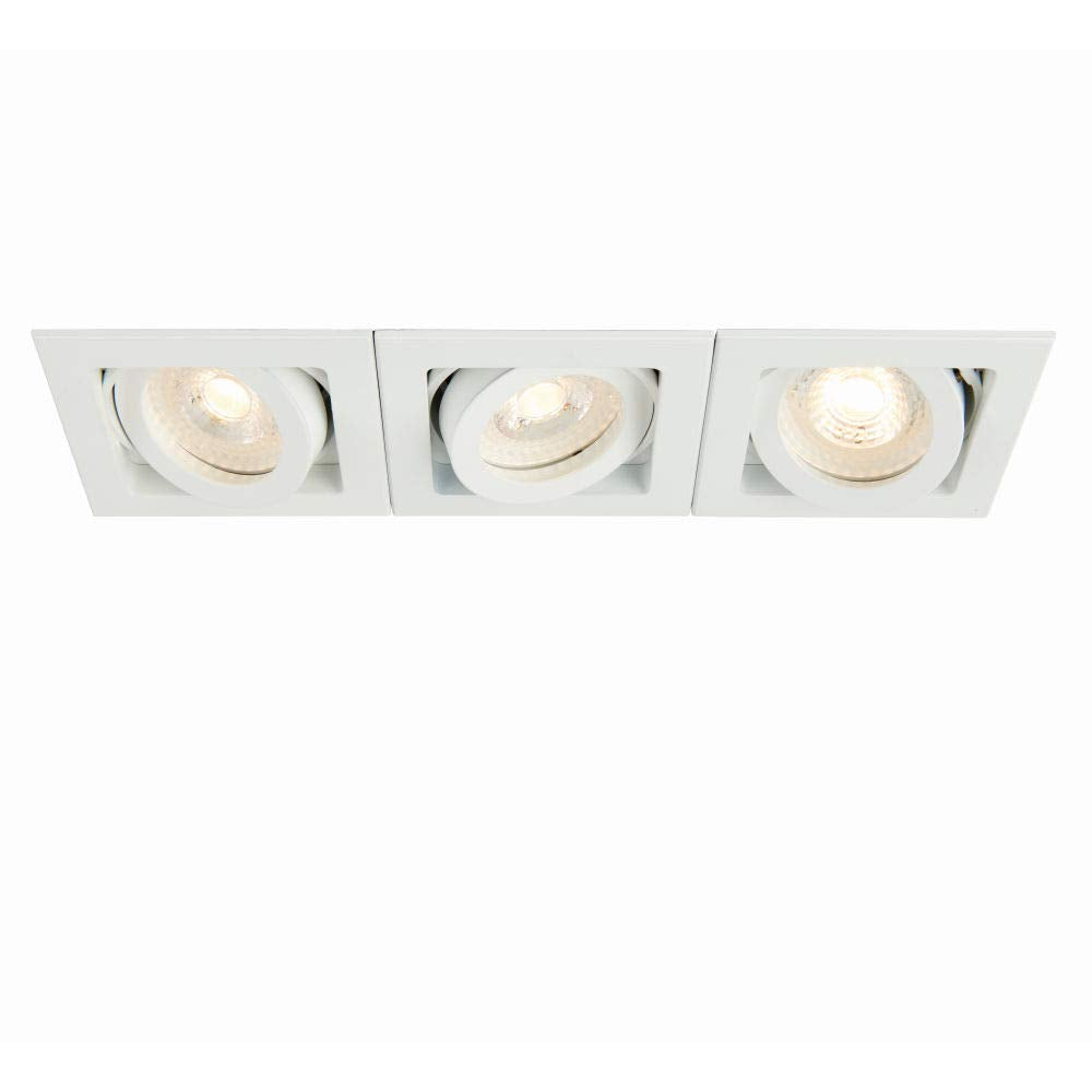 Xeno Matt White Triple Adjustable Tilt GU10 LED Mains Voltage Recessed Indoor Boxed Downlight