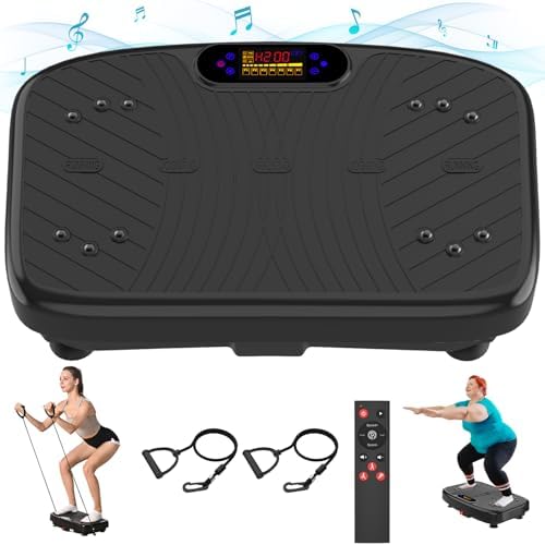 Vibration Plate Exercise Machine, Vibration Plate Platform for Lymphatic Drainage, 200 Adjustable Speeds Power Shaping Vibrating Plate Helps Weight Loss, Shaping, Max Weight 450 Lbs