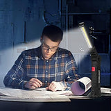 Tool Gifts for Men Dad Him, Rechargeable Work Lights, LED Work Light with Magnetic Base & Hanging Hook, 360°Rotate Rechargeable Flashlights for Mechanics Car Repair Home, Camping (2 Pack)