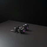 KZZENKI Purple and Black Earrings for Women Men, Cool Gothic Stud Earrings