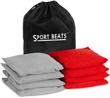 SPORT BEATS Cornhole Bags Set of 8 Regulation Weight & Size Corn Hole Bags Bean Bags for Cornhole Game Includes Carry Case