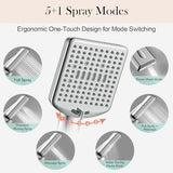 Filtered Shower Head with Handheld - High Pressure 6 Modes, 120 Anti-clog Nozzles, Detachable Showerhead with Hard Water Filters, Extra Long 6ft Hose, Power Wash Mode to Clean Bathroom, Pets