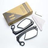 Handlebar Bike Mirror, Scratch Resistant Glass Lens, Ajustable and Rotatable Safe Rearview Bicycle Mirror