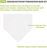 Champion Sports Throwdown Base Set: 5 Youth League Kids Baseball & Softball Rubber Throw Down Bases - Boys & Girls Training & Practice Equipment, Orange