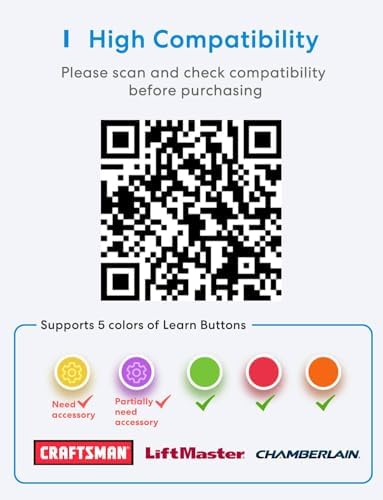 Smart WiFi Garage Door Opener Remote, App Control, Works with Alexa, Google Assistant and SmartThings, No Hub Needed