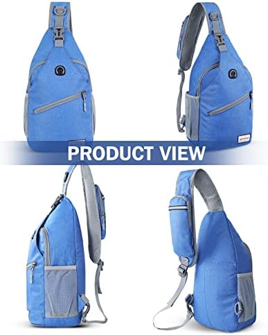 ZOMAKE Sling Bag for Women Men, Small Crossbody Sling Backpack, Mini Water Resistant Shoulder Daypack for Travel, Anti Thief Chest Bag for Hiking, Sports(Blue)