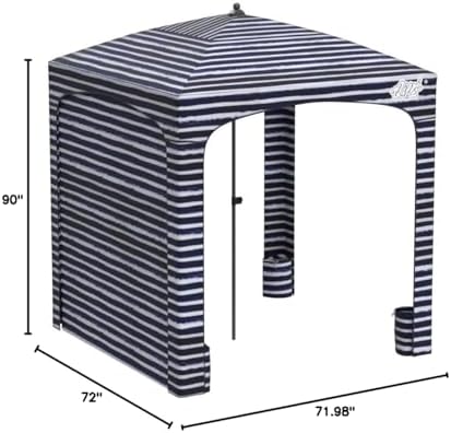 Qipi Beach Cabana - Easy to Set Up Canopy, Waterproof, Portable 6' x 6' Beach Shelter, Included Side Wall, Shade with UPF 50+ UV Protection, Ultimate Sun Umbrella - for Kids, Family & Friends