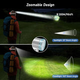Headlamp Flashlight, Super Bright LED Rechargeable Headlight - 3 Lights 5 Modes,Zoomable, Spotlight&Floodlight Combination,IPX6 Waterproof, 20+Hrs Runtime for Running,Camping etc-Gray