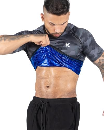 Kewlioo Men's Sauna Suit Shirt - Heat Trapping Sweat Compression Vest, Shapewear Top, Gym Exercise Versatile Shaper Jacket