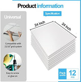Art3d 12-Pack Smooth Drop Ceiling Tile 2ft x 2ft - Fire-Rated, Waterproof, Reusable - Preimum PVC, No Sag and Breakage - Cover 48 Sq. Ft, White