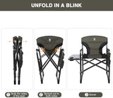 EVER ADVANCED Lightweight Folding Directors Chairs Outdoor, Aluminum Camping Chair with Side Table and Storage Pouch, Heavy Duty Supports 350LBS