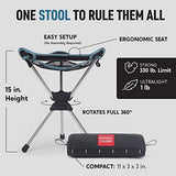 GRAND TRUNK Compass 360° Swivel Camping Stool – Ultra-Light, Foldable & Rotating Travel Chair – Compact & Durable for Outdoors, Hiking, and Fishing – Black