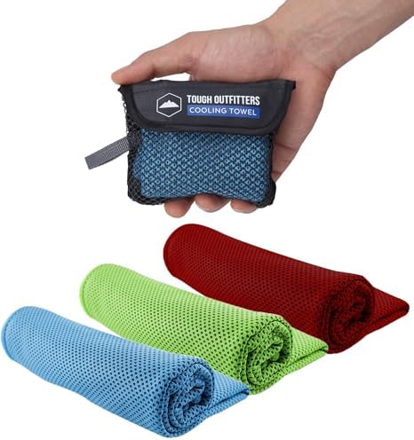 Tough Outdoors Cooling Towel - Cooling Towels for Neck & Face - Ice Wrap & Sweat Rag for Camping Gym Yoga & Sports - Workout Towel for Gym Sweat - Cool Towels for Extreme Heat