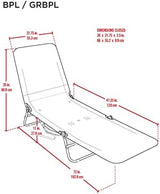 Rio Beach Portable Lay Flat Folding Backpack Beach Lounge Chair with Backpack Straps and Storage Pouch, Orange and Green