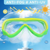 Kids Swimming Goggles Swim Mask with Nose Cover for Kids Youth 3-15, Anti-Shattered Lens UV Protection No-leak