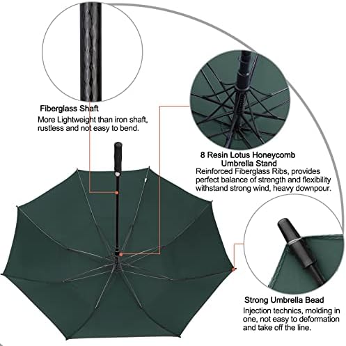 G4Free 47/54/62/68 Inch Automatic Open Golf Umbrella Oversize Extra Large Double Canopy Vented Windproof Waterproof Stick Umbrellas