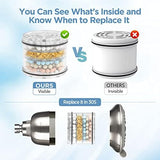 Filtered Shower Head Brushed Nickel - High Pressure Shower Head with Filter for Hard Water Softener - 7 Settings Bathroom Rain Showerhead to Remove Chlorine and Heavy Metals