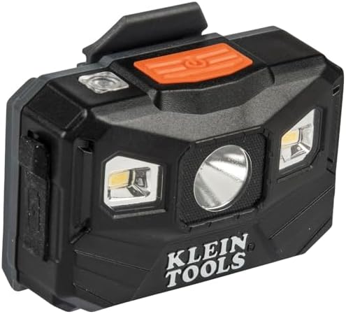 Klein Tools 56048 Rechargeable LED Headlamp, Adjustable Fabric Strap, 400 lms, All-Day Runtime, for Work, Running, Outdoor Hiking