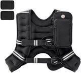 PACEARTH Weighted Vest,4lb/6lb/10lb/12lb/16lb/20lb/25lb/30lb Weight Vest with Reflective Stripe, Body Weight Vests Adjustable for Men, Women Workout, Strength Training, Running, Walking, Jogging