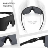 Ukoly Cycling Sunglasses for Men Women with 3 Interchangeable Lenses, Polarized Sports Sunglasses, Baseball Sunglasses
