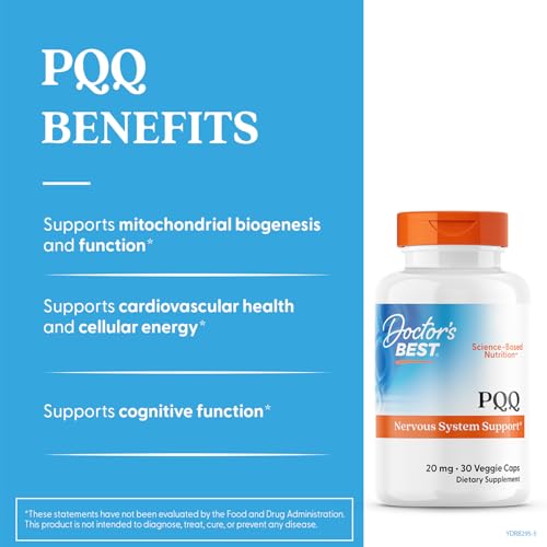 Doctors Best PQQ with BioPQQ, Nervous System Support, Non-GMO, Gluten Free, Soy Free, Vegan 30 Veggie Caps