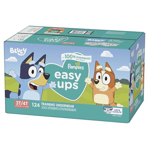 Pampers Training Pants - Easy Ups Boys & Girls Bluey - Size 2T-3T, 140 Count, Children's Potty Underwear (Packaging May Vary)