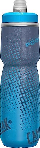 CamelBak Podium Chill Insulated Bike Water Bottle - Easy Squeeze Bottle - Fits Most Bike Cages - 24oz, Blue Dot