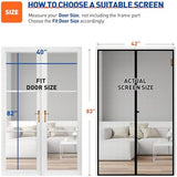 MAGZO Magnetic Screen Door Fit Door Size 40 x 82 Inch, Screen Size 42" x 83" Strong Magnet French Door Screen, Heavy Duty Fiberglass Door Mesh with Hook & Loop for Sliding Door, Gray