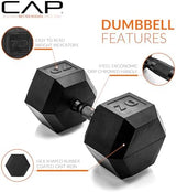 CAP Barbell Coated Hex Dumbbell Weight | Multiple Options