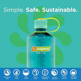 Nalgene Sustain Tritan BPA-Free Water Bottle Made with Material Derived from 50% Plastic Waste (using ISCC certified mass balance), 32 OZ, Narrow Mouth
