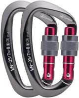 Heavy Duty Carabiner UIAA Certified Locking Carabiner 25KN (About 5620 lbs) Screw Lock Carabiner D Shape Carabiner Clip for Rock Climbing, Mountaineer, Aerial Work