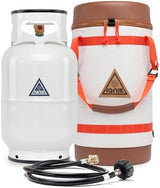 Ignik Refillable Gas Growler X 10-Pound Propane Tank with Carry Case and Adapter Hose, Natural Case/White Tank