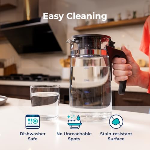 Bluevua Reverse Osmosis Water Filter Replacement Carafes, Replacement Jar for Ropot100 Countertop Water Purifier-1700ML