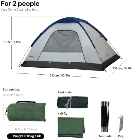 Tents for Camping 2/4/6 Person Camping Dome Tent, Easy to Set Up, Lightweight Camping Tent, Portable Camping Tent for Outdoor and Backpacking Sundome Tent