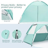 Beach Tent for 3-4 Person, Large Easy Setup Beach Shade Canopy with UPF 50＋ UV Protection, Portable Shade Tent with 3 Ventilating Mesh Windows for Outdoor, Picnics, Fishing