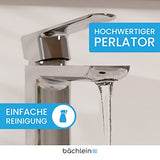 Bächlein Mizarela bath tap in classic design, single lever mixer with durable ceramic cartridge and mounting kit, bath tap chrome - flat spout